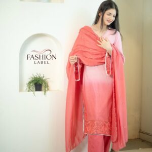 Peach Chanderi Kurta Dupatta