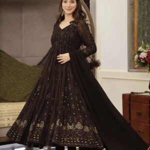 BLACK EMBROIDERED GEORGETTE SUIT