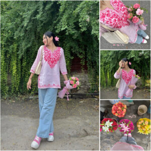 Super Trendy White Pink Casual Outfit